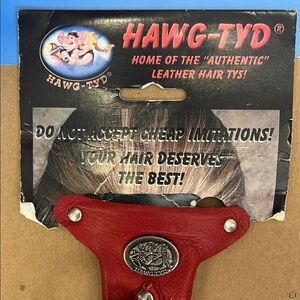 Red Leather Hair Accessory